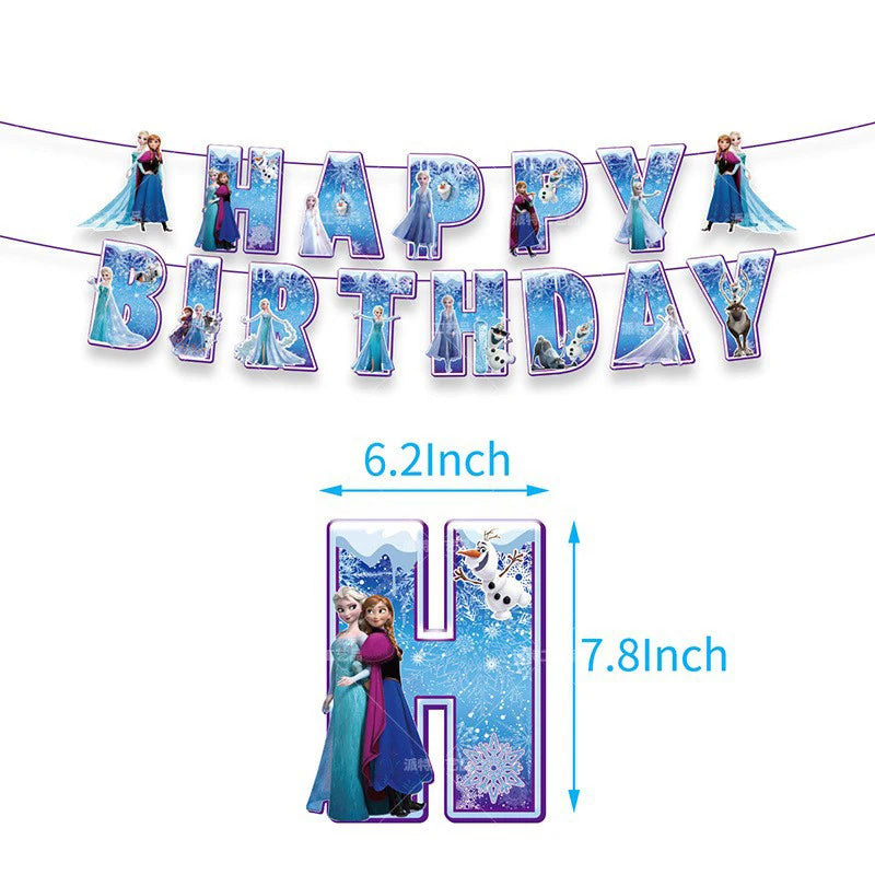 Disney gefroren Geburtstag Dekorationen Mädchen Papier Geschirr Teller Servietten Tassen Schnee königin Geburtstag Deko Hintergrund Luftballons Lieferungen
