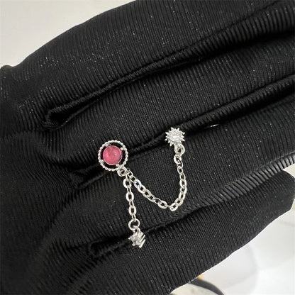 1PCS Cute Pink Zircon 316L Stainless Steel Ear Bone Nail New Fashion Y2K Punk Small Earring for Women Cochlea Jewelry Party Gift