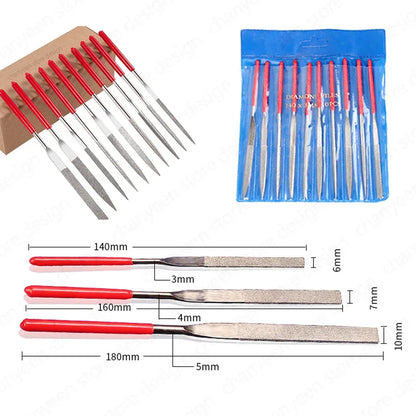 Diamant-Mini-Nadelfeilen-Set für Zimmerei, Schmuck, Stein, Glas, Metall, Keramik, Politur, Schnitzerei, DIY, Handwerk, Holzbearbeitung, Handwerkzeuge