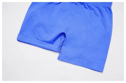 2PCS Yoga Suit Sports Set Women Gym Set Woman Tracksuit Running Workout Long Sleeve Sports Shirt Shorts and bra set Sport Outfit