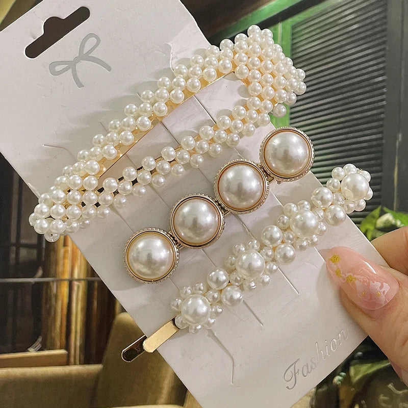 Simulated Pearl Hair Clips For Women Korean Women Hairpins Girl Geometric Hair Barrettes Fashion Hairgrip Hair Accessories.