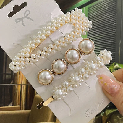Simulated Pearl Hair Clips For Women Korean Women Hairpins Girl Geometric Hair Barrettes Fashion Hairgrip Hair Accessories.