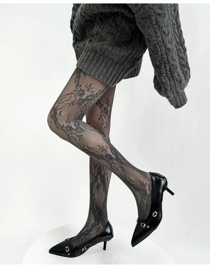 2025 New Tights Women Sexy Lace Floral Thigh High Stockings Pantyhose Lingerie Hosiery Mesh Fishnet Stockings Women Tights