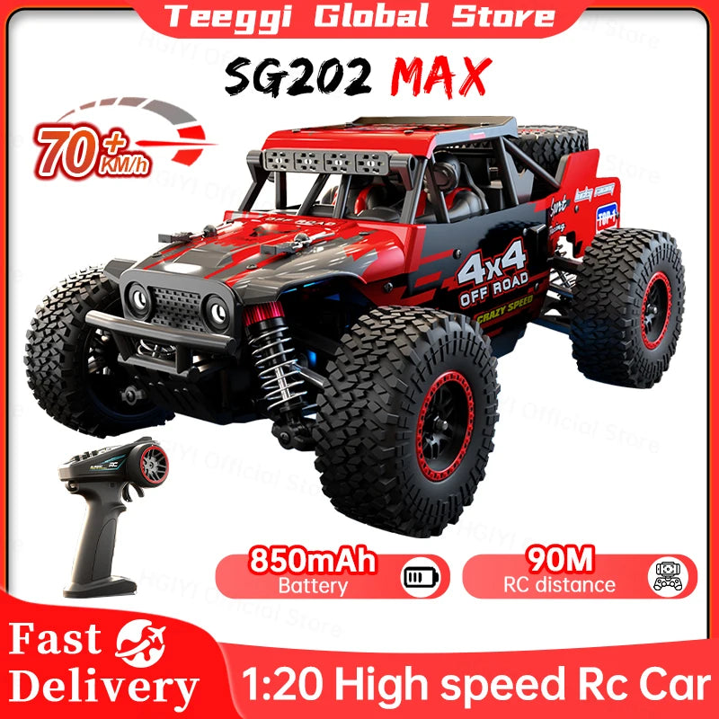 ZLL SG202 MAX/PRO 1:20 High Speed Drift Racing 70KM/H Or 50KM/H Brushless Motor 4WD RC Car Off Road Car Toys for For Kid Gift.