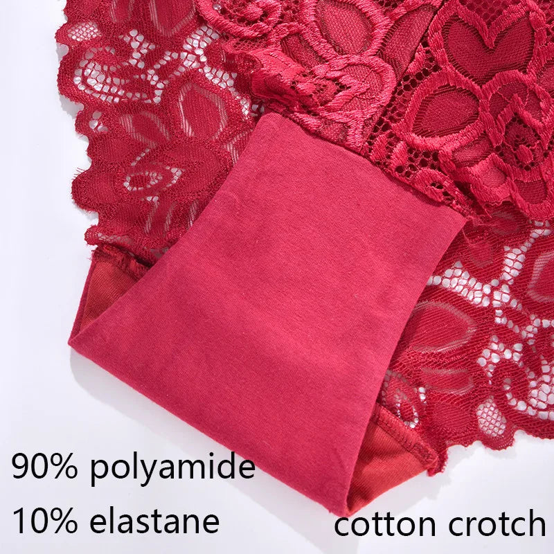 1XL-4XL Plus Size Women Briefs Panties High Waist Sexy Lingerie Hollow Out Underpanties Comfortable Underwear 80-140kg.