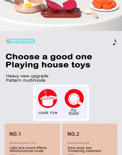 Kids Kitchen Toy Accessories, Pretend Cooking Playset with Play Pots and Pans, Utensils Cookware Toys, Play Food Set, Toy Vegeta.