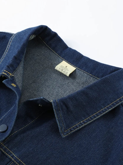 Retro Classic Denim Jacket Pants 2pcs Set Strap Coat Women Straight Leg Pants Autumn Stylish Women's Casual Suit.