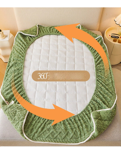 Milk Velvet Mixed With Cotton Home Bed Sheet Thickened Bed Cover Winter Velvet Mattress Coral Velvet Protective Bed Cover ZF606.
