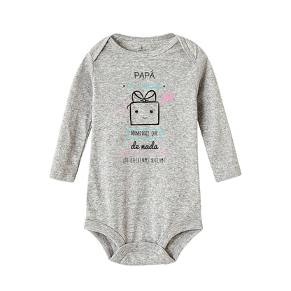 Papa, ich bin dein Geschenk, Baby-Body, Spanien, Vatertag, Jungen- und Mädchen-Säuglingsspielanzug, langärmelig, warmer Overall, bestes Geschenk zum Vatertag.
