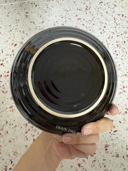 1Pc Vintage Bamboo Leaf Ceramic Bowl Salad Plate Exquisite Ceramic Cutlery Household Noodle Bowl Western Steak Cake Sushi Plate