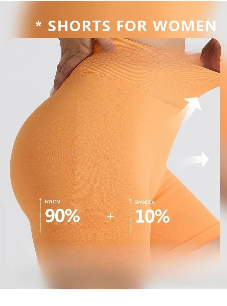 Seamless Workout Shorts Women High Waisted Hip Lifting Yoga Shorts for Women Quick Drying and Breathable Stretchy Cycling Shorts.