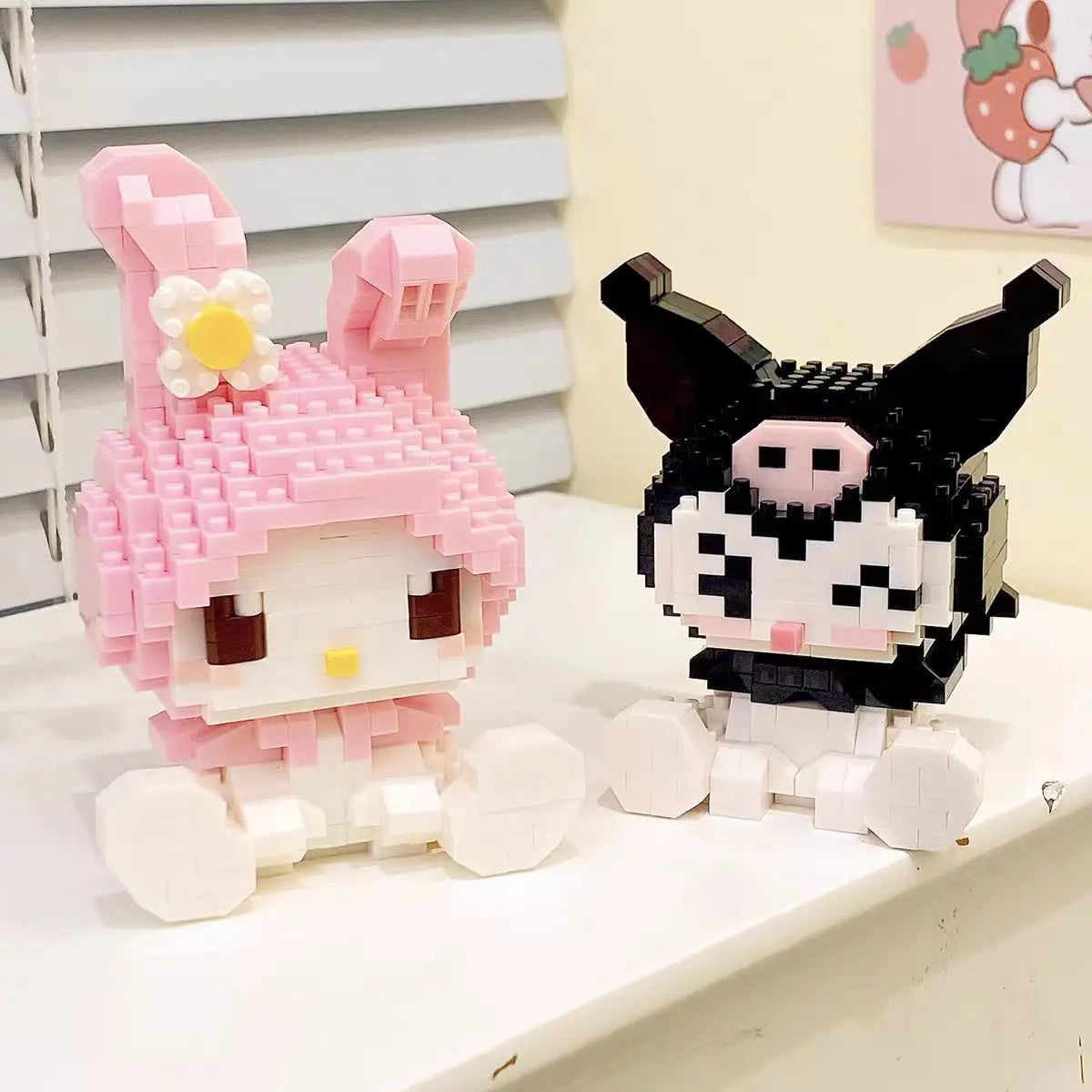 KEEPPLEY Sanrio Anime Hello Kitty My Melody Cinnamoroll Pompompurin Kuromi Building Blocks Girl Kid Holiday Christmas Gift.