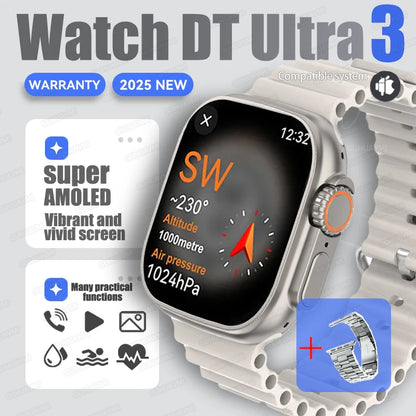 DT Ultra 3 Smartwatch Amoled Screen 4GB MP3 MP4 Player Bluetooth Network Sharing APP Store ChatGPT Smart AI Watch Men Sportwatch