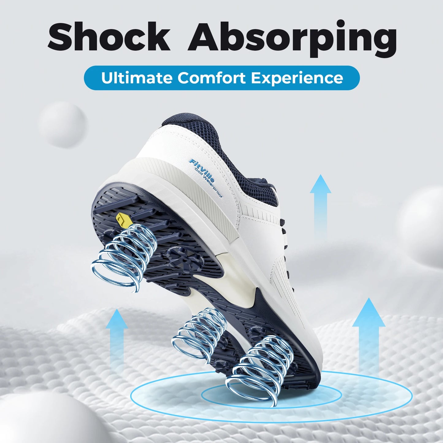 FitVille  Men's Golf Shoes Non-slip Wear-resistant Comfortable Professional Sports Sneakers for Swollen Feet Relieves Toe Pain.