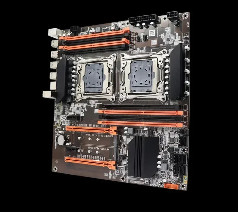 SOYO NEW X99 Dual CPU Motherboard Kit lntel Xeon E5 2680 V4&DDR4 64GB (4*16GB) LGA2011-3 M.2 NVME for Desktop Gaming Computer.