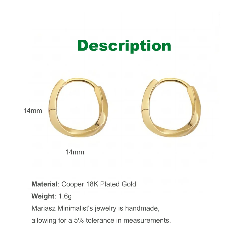 Mariasz Minimalist New Hot Sell Trendy Plated Gold Color Circle Earrings for Women Ear Hoop Earring Classic Jewelry.