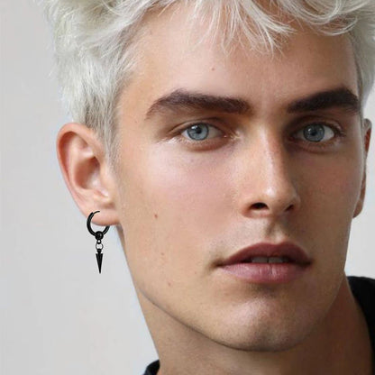 1 /11 Pairs Punk Stainless Steel Stud Earrings Black Earrings Set For Men Women Vintage Hip Hop Piercing Ear Jewelry Accessories.