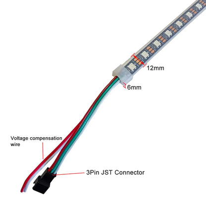 WS2812B LED Strip Individually Addressable IP67 Waterproof With Black White Transparent Cover Tube 10mm 5050 RGB 3Pin 60LEDs/m.