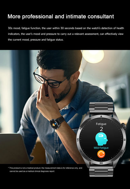 2025New Micro Physical Examination Blood Lipids Uric Acid Blood Pressure Smart Watch ECG+PPG Clock Bluetooth Call Smartwatch Men.