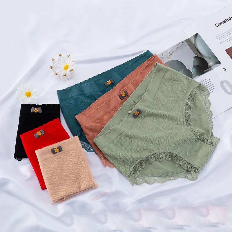 4Pcs Plus Size Underwear Women's Panties High Waist Sexy Panties Seamless Briefs Female Girls Lingerie Graphene Pantys Ladies.