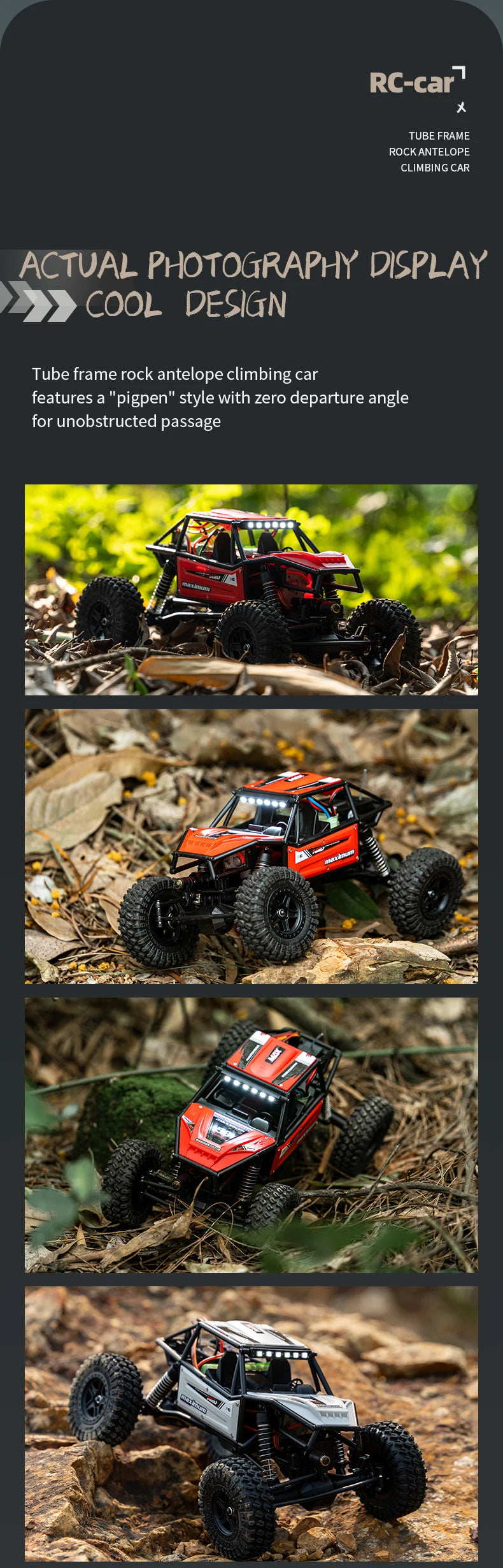 1/18 RC Climbing Car 4WD Off-road Remote Control Vehicle RTR Rock Crawler Big-wheel 4x4 Electric Truck Model Toys for Kids