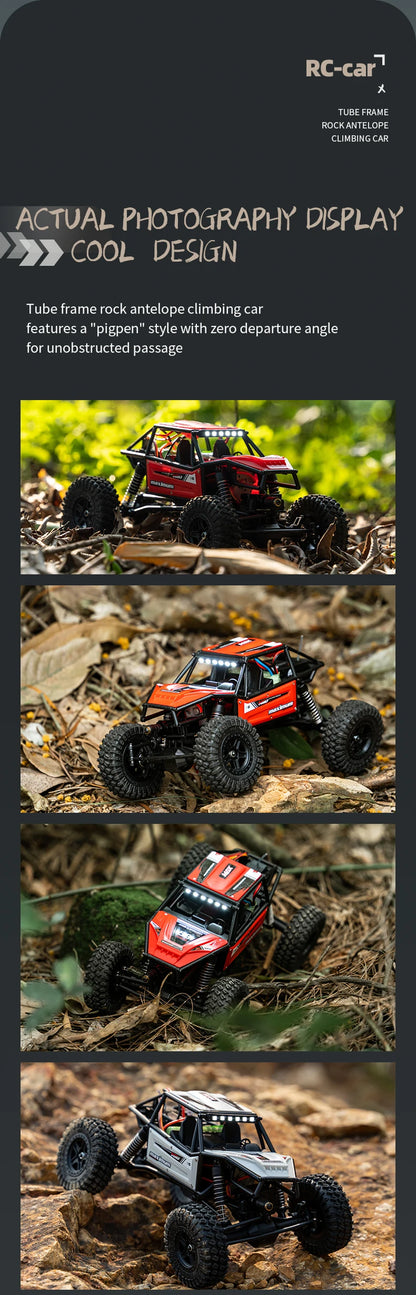 1/18 RC Climbing Car 4WD Off-road Remote Control Vehicle RTR Rock Crawler Big-wheel 4x4 Electric Truck Model Toys for Kids