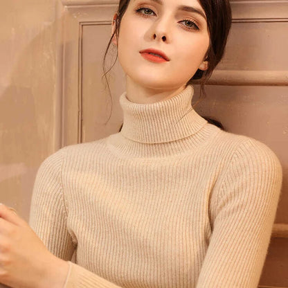 JMPRS Rollkragenpullover Frauen Mode Einfache Winter Pullover Jumper Hohe Elastische Gestrickte Herbst Weibliche Grundlegende Tops Casual Bluse