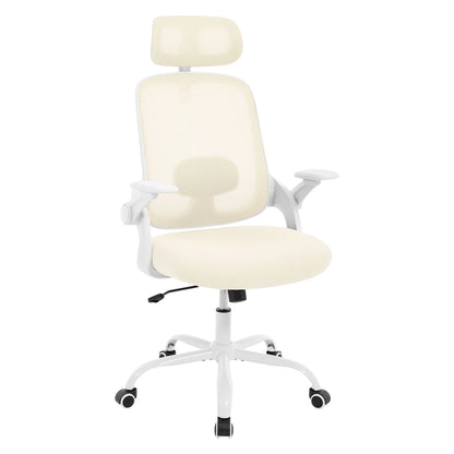 WOLTU Ergonomischer Netz-Bürostuhl, anhebbarer Gaming-Stuhl mit Kopfstütze, verstellbare Lordosenstütze, drehbarer Computerstuhl mit hoher Rückenlehne