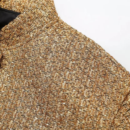 2023 Autumn/Winter New Product Women's New Fashion and Casual Versatile Stand up Collar Long Sleeve Beaded Jacket Coat.