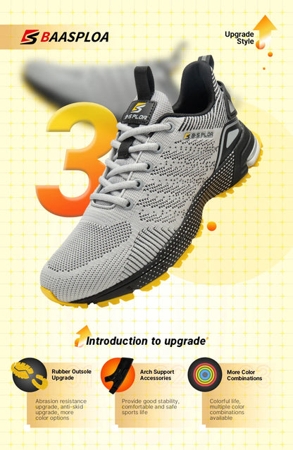 Baasploa Men Running Shoes Lightweight Sport Shoes for Men Mesh Breathable Casual Sneakers Non-Slip Outdoor New Arrival.