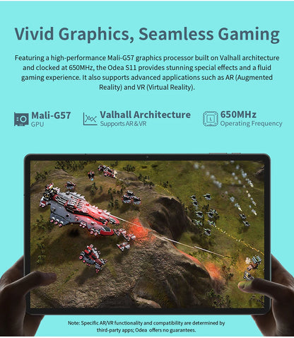 ODEA S11 Android 14 Tablet with 11" IPS 1920x1200 T606 8 Core CPU Max 16GB RAM 256GB ROM 4G LTE type C 8000mAh Widevine L1.