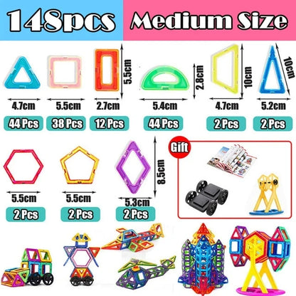 30-168pcs Magnetic Blocks Magnetic Designer Construction Set Educational Building Blocks Magnet Toys for Children Gifts.