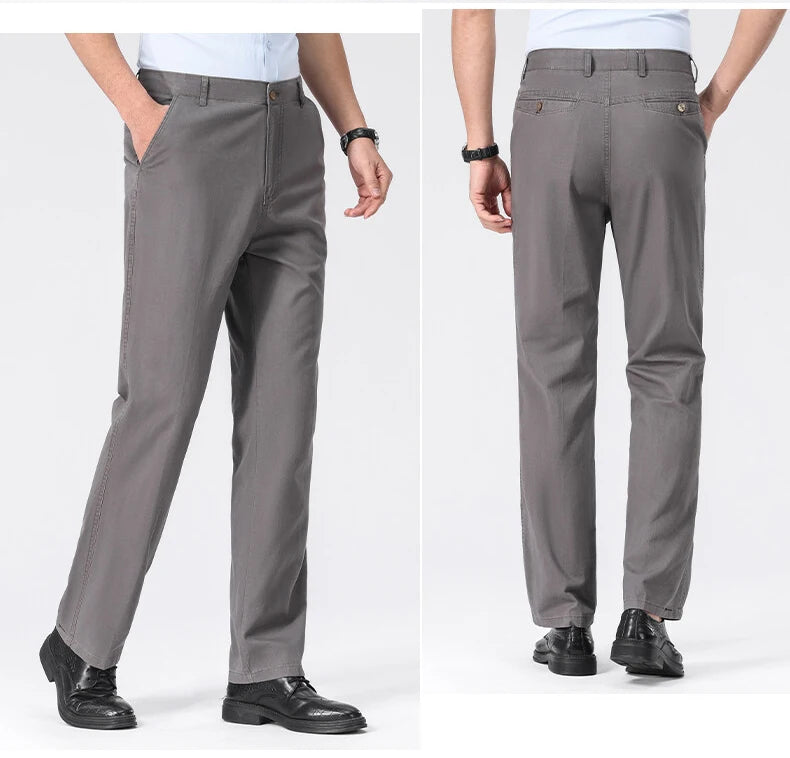 Chino-Hose für Herren, Business-Casual-Kleiderhose, Frühling, Sommer, Herbst, leichte, bequeme Hose mit Taschen.