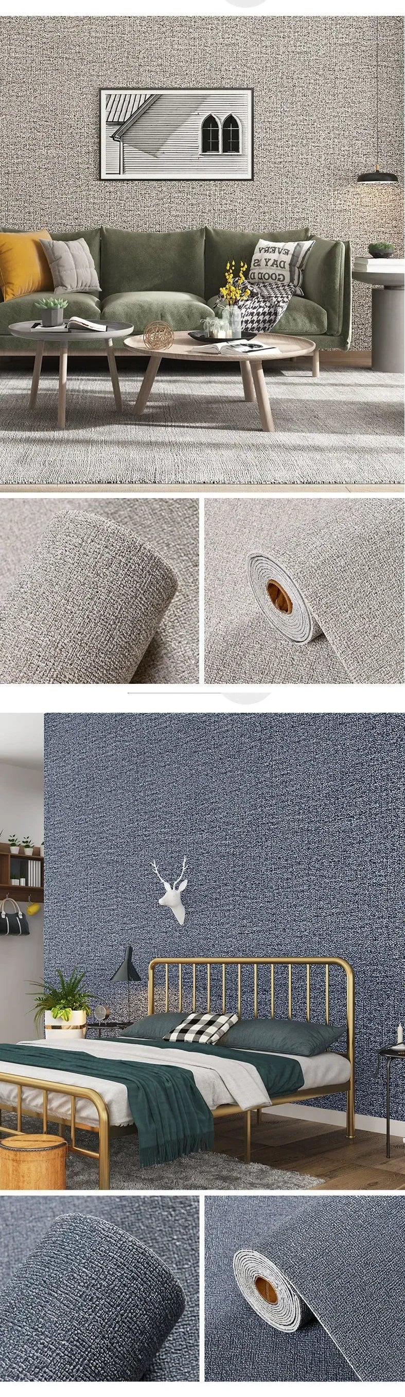 Leinen 3D Schaum Selbstklebende PVC Einfarbig Verdickte Wasserdichte Hintergrund Wand Renovierung Tapete Wand Aufkleber Wohnkultur