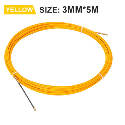 3mm 5M-50M Fiberglass Cable Puller Electrician Tape Conduit Ducting Wall Wire Threader Fish Guide Electrician Pushing Tape.