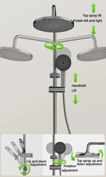 Bathroom Shower System LED Light Shower System Digital Display Shower Faucet included bathroom accessories