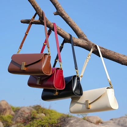 Hifashion Elegant Genuine Leather Underarm Shoulder Bags For Women 2025 Luxury Designer Crossbody Purses Square Ladies Handbags.