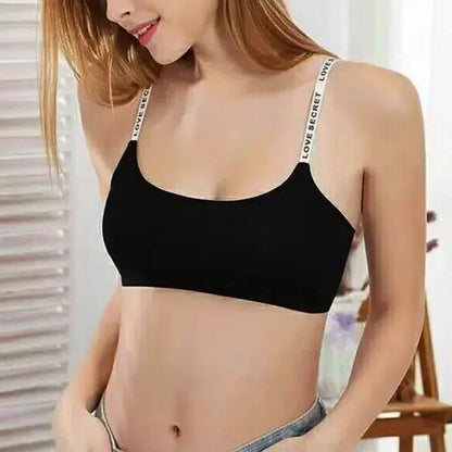 Women Active Bra Casual Top Letters Print Strap Cotton Top Fitness Gym Jogging Sleep Bra Girl Wire Free Bandeau Paded Bra Tops.