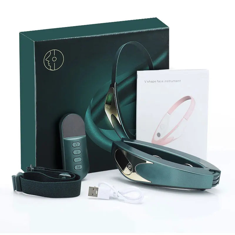 Electric V-face Lifting Massager 6 Mode 9 Levels EMS Micro-current Firming Facial Massager Beauty and Face Thinning Instrument.