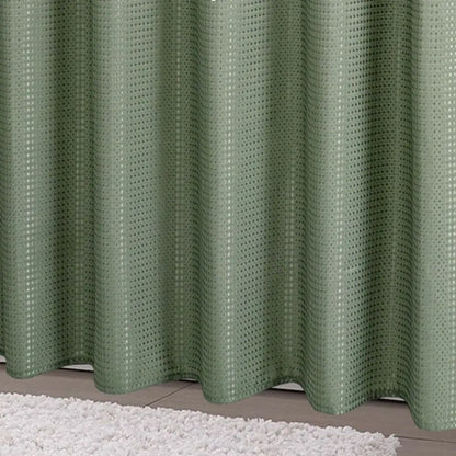 Wasserdichter, schlichter Waffel-Duschvorhang, schimmelresistent, einfarbig, Schattierungsvorhang, Polyester mit Haken, Badezimmer-Trennvorhang