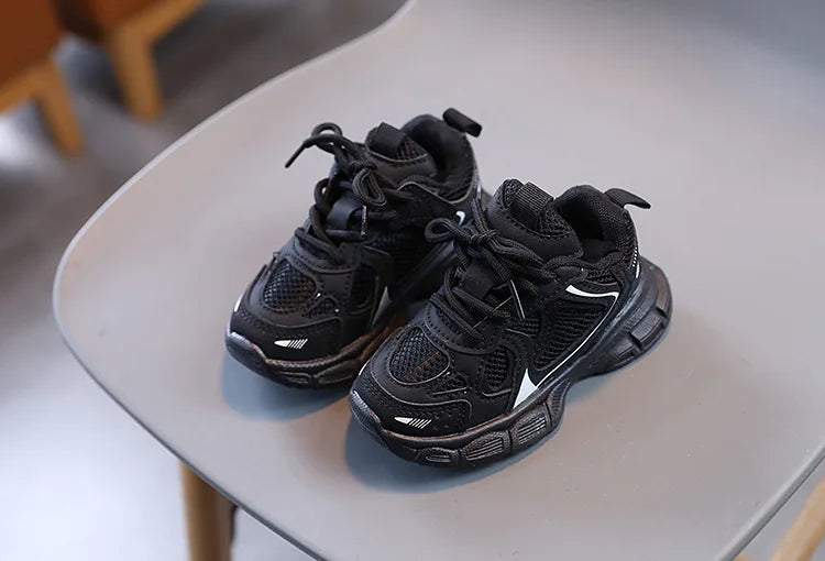 Spring and Autumn Children Sports Shoes Unisex Kids Sneakers Mesh Upper Breathable Basketball Shoes Tennis Casual Flats Footwear.