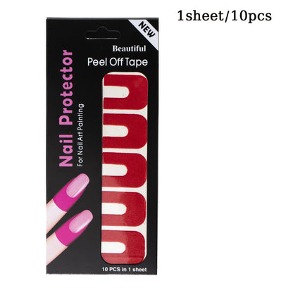 10/20/50 Pcs U-shape Spill-proof Anti-overflow Nail Polish Paint Varnish Peel Off Tape Finger Cover Nail Protector Stickers