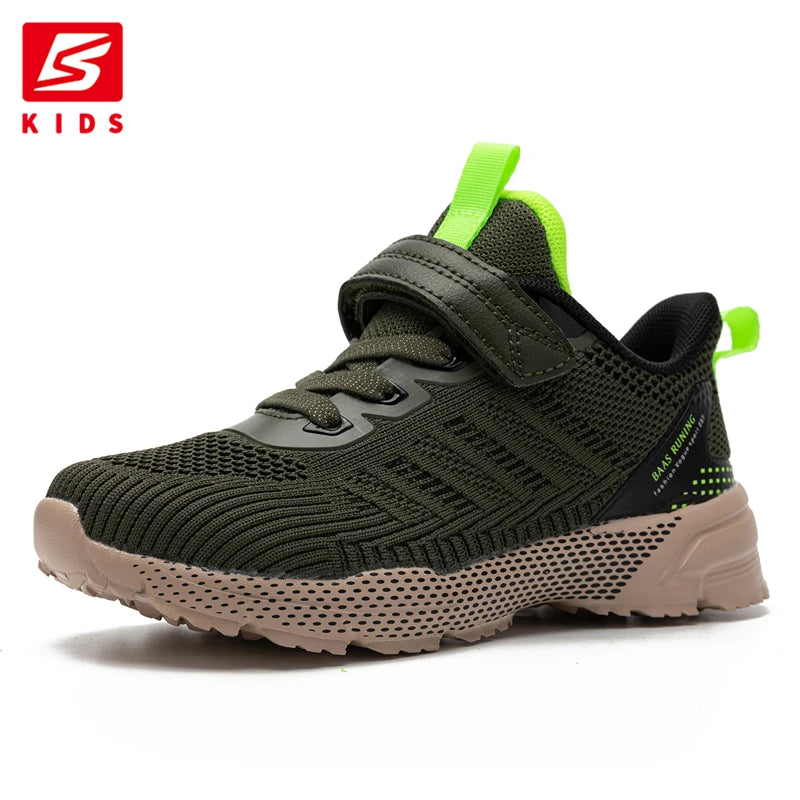 Baasploa Children Running Shoes Fashion Lightweight Boys Sport Sneakers Breathable Mesh Tenis School Shoes for Boys Kids Sneaker