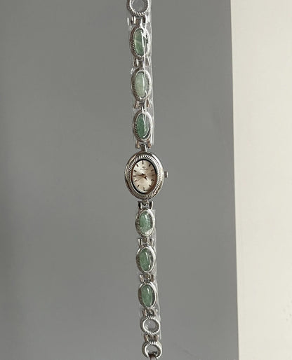 High-end Luxury Watches for Woman Elegant Green Jewelry Jade Quartz Bracelet Wristwatch Gift for Women Lady Fashion Dress Watch.