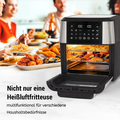 12L Air Fryer Mini Oven,Multi Function Smart machine Air fryers with Glass Viewing Window,Oilless Cooker with LED Touch Control.