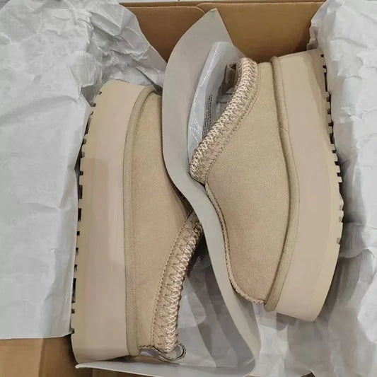 2025 New Women's Fur Slippers Dress Thick-soled Shoes Short Plush Comfortable Women's Cotton Shoes Designer Winter Snow Boots.