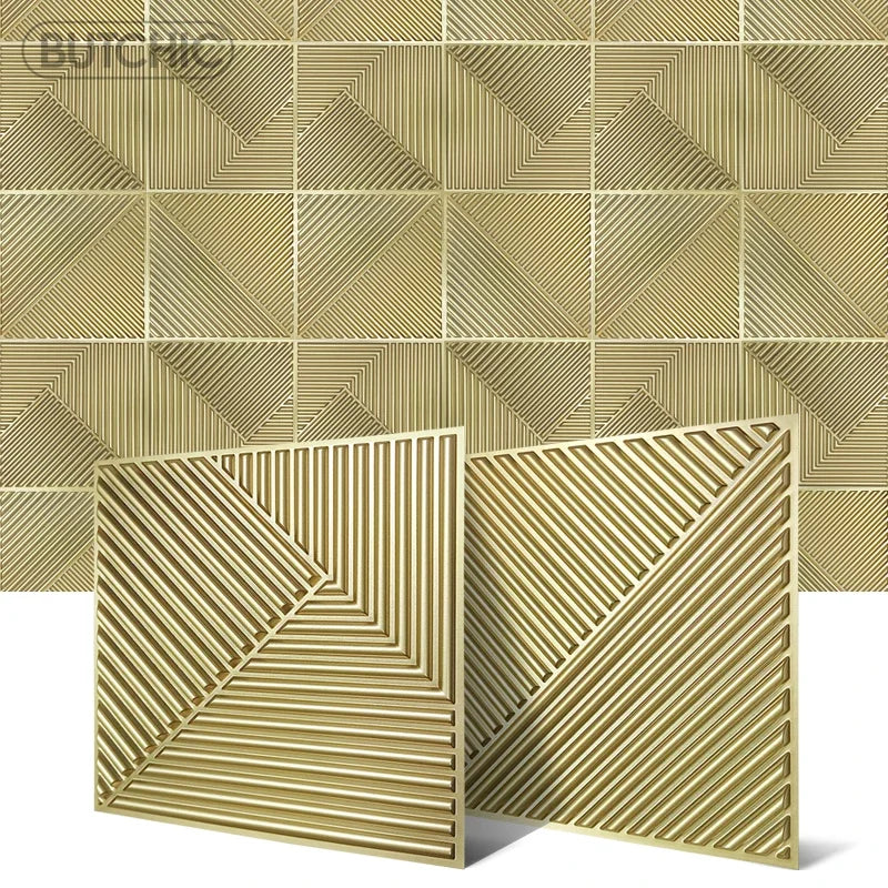 4pcs/ 50x50cm 3D Wall Panels Indoor Wall Decoration for Living Room Bedroom Hotel Office Mural Tile-Panel-Mold 3D Wall Sticker
