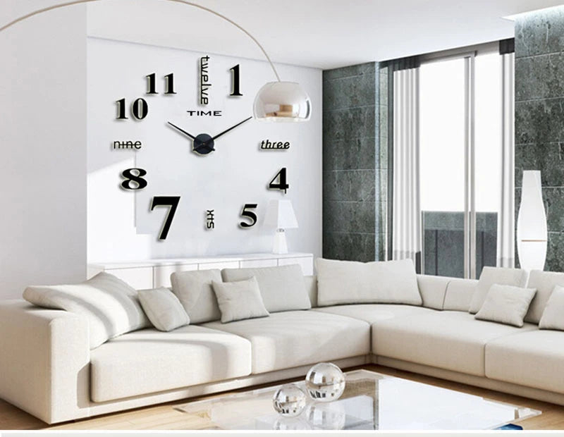 1 stücke Große größe kreative DIY wanduhren mode 3D dekorationen wanduhr Europäischen wand aufkleber uhr stille moderne dekor