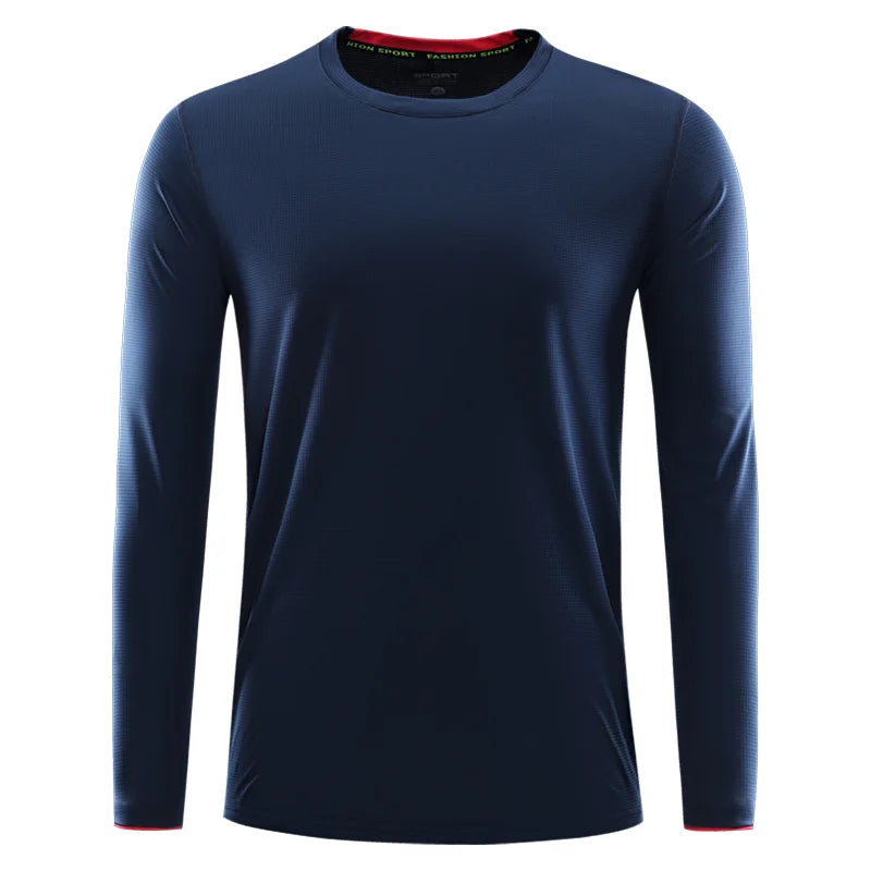 Quick Dry Long Sleeve T-shirt Custom Logo High Quality Round Neck Sports T-shirt Printing Design Company Team Shirt Embroidery.