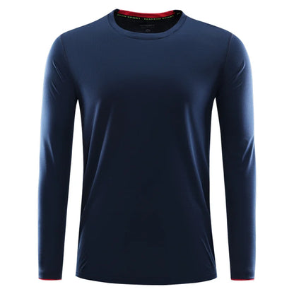 Quick Dry Long Sleeve T-shirt Custom Logo High Quality Round Neck Sports T-shirt Printing Design Company Team Shirt Embroidery.